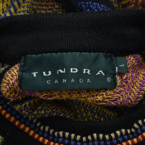 Vintage Sweater 90's Tundra Canada Knit 3D Diamond Coogie Style Large - Picture 8 of 10